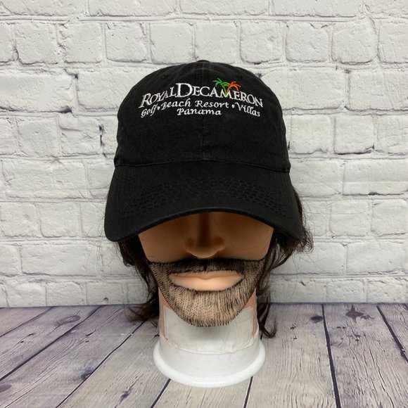 Golf Hat Cap Adult Strap Back Black Royal Decameron Beach Resort Villas Panama - Picture 1 of 8